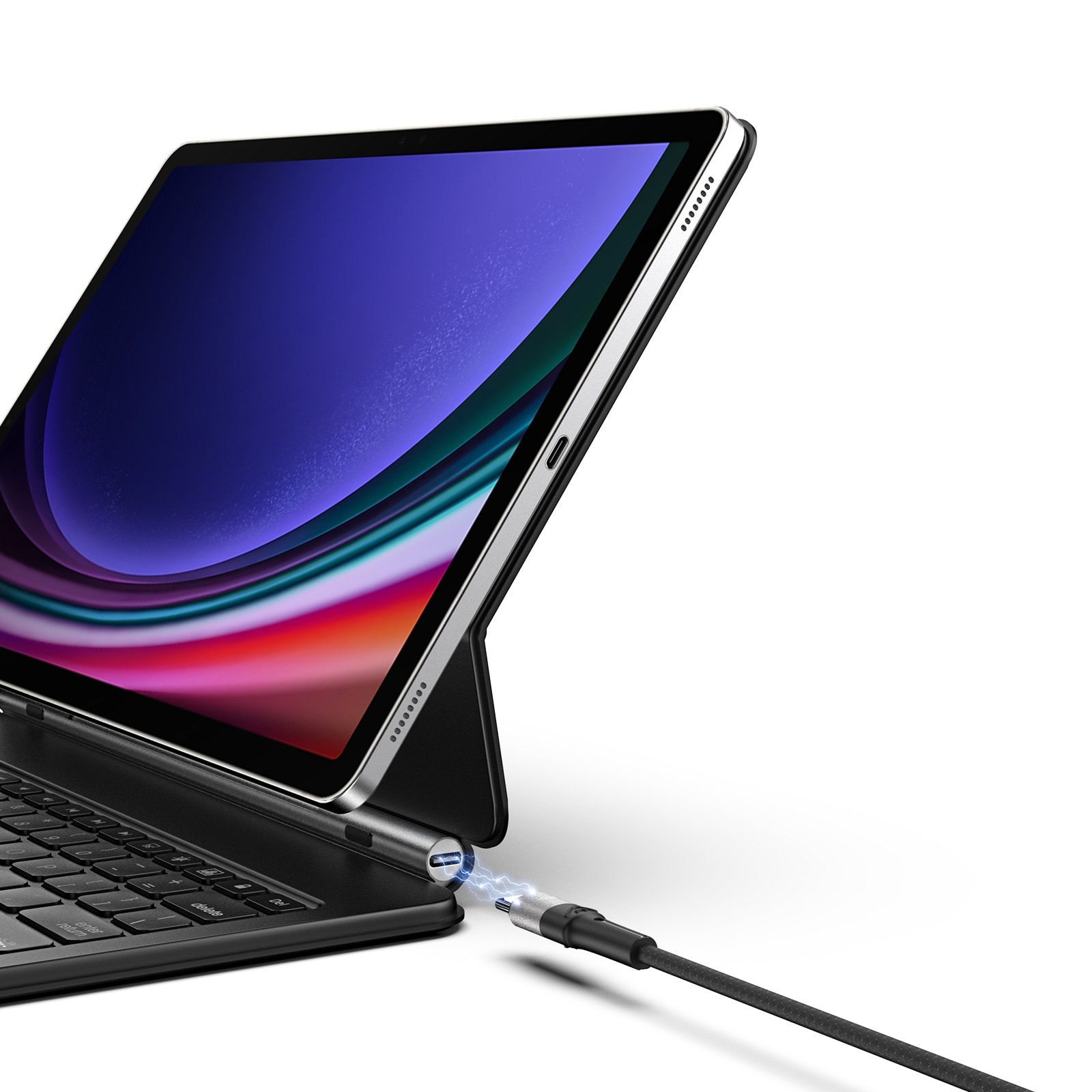 Dux Ducis MK Series Keyboard Etui med Bluetooth til Samsung Galaxy Tab S9+/S8+/S7+ - Sort
