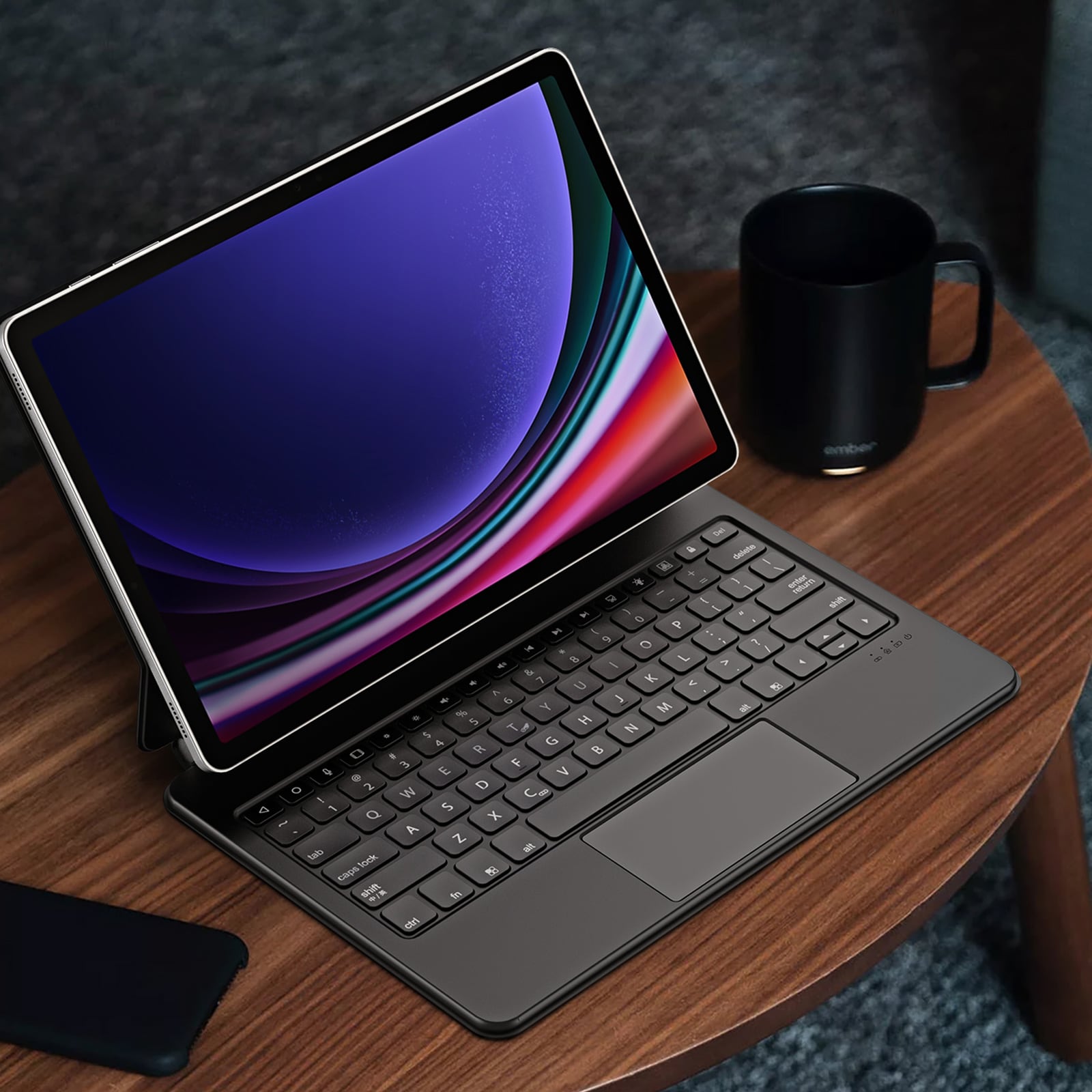 Dux Ducis MK Series Keyboard Etui med Bluetooth til Samsung Galaxy Tab S9+/S8+/S7+ - Sort