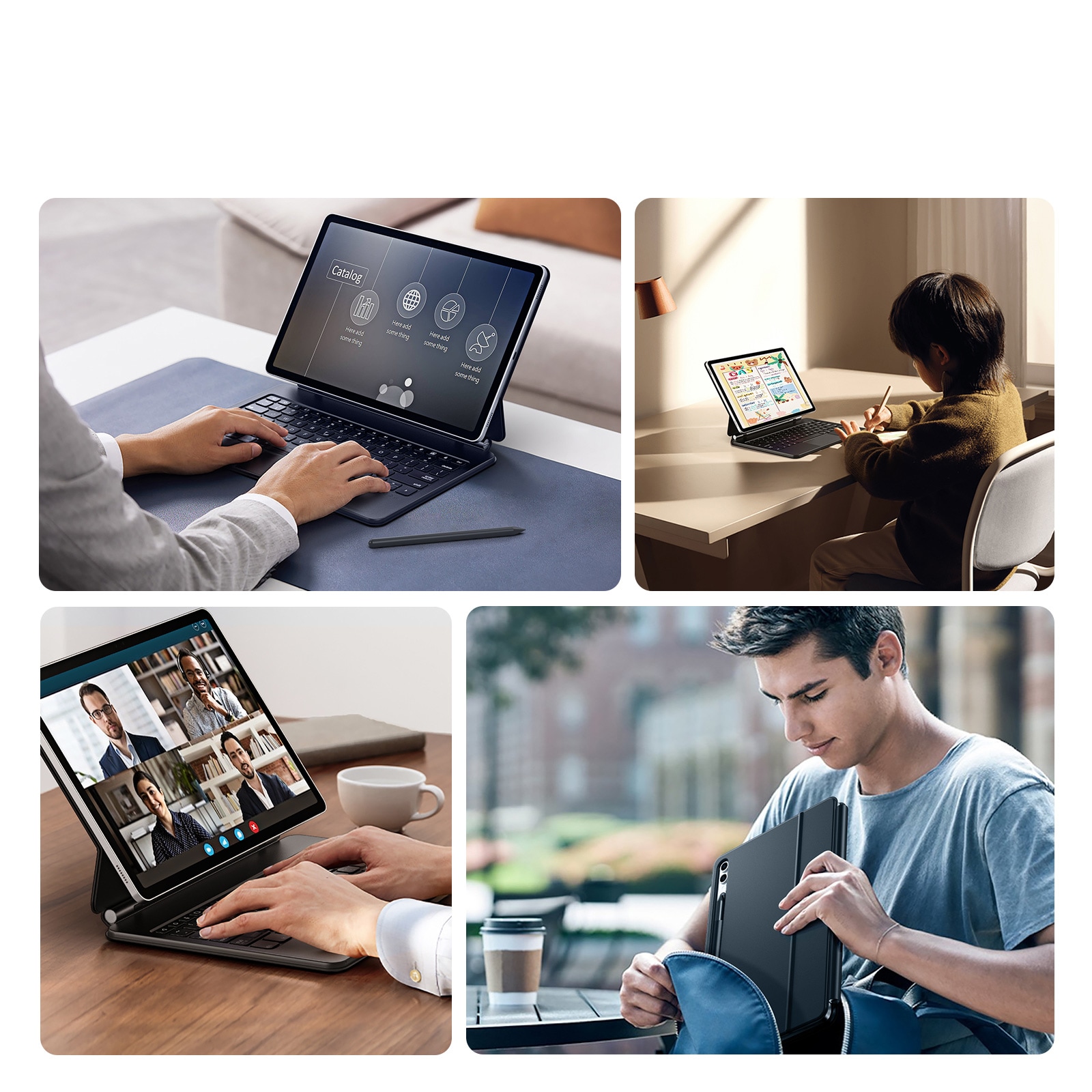 Dux Ducis MK Series Keyboard Etui med Bluetooth til Samsung Galaxy Tab S9+/S8+/S7+ - Sort