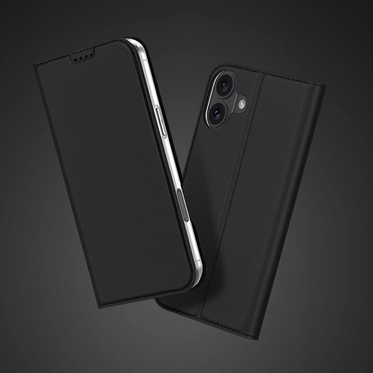 Dux Ducis Skin Pro iPhone 16 Plus-etui med flip og kortplads - Sort