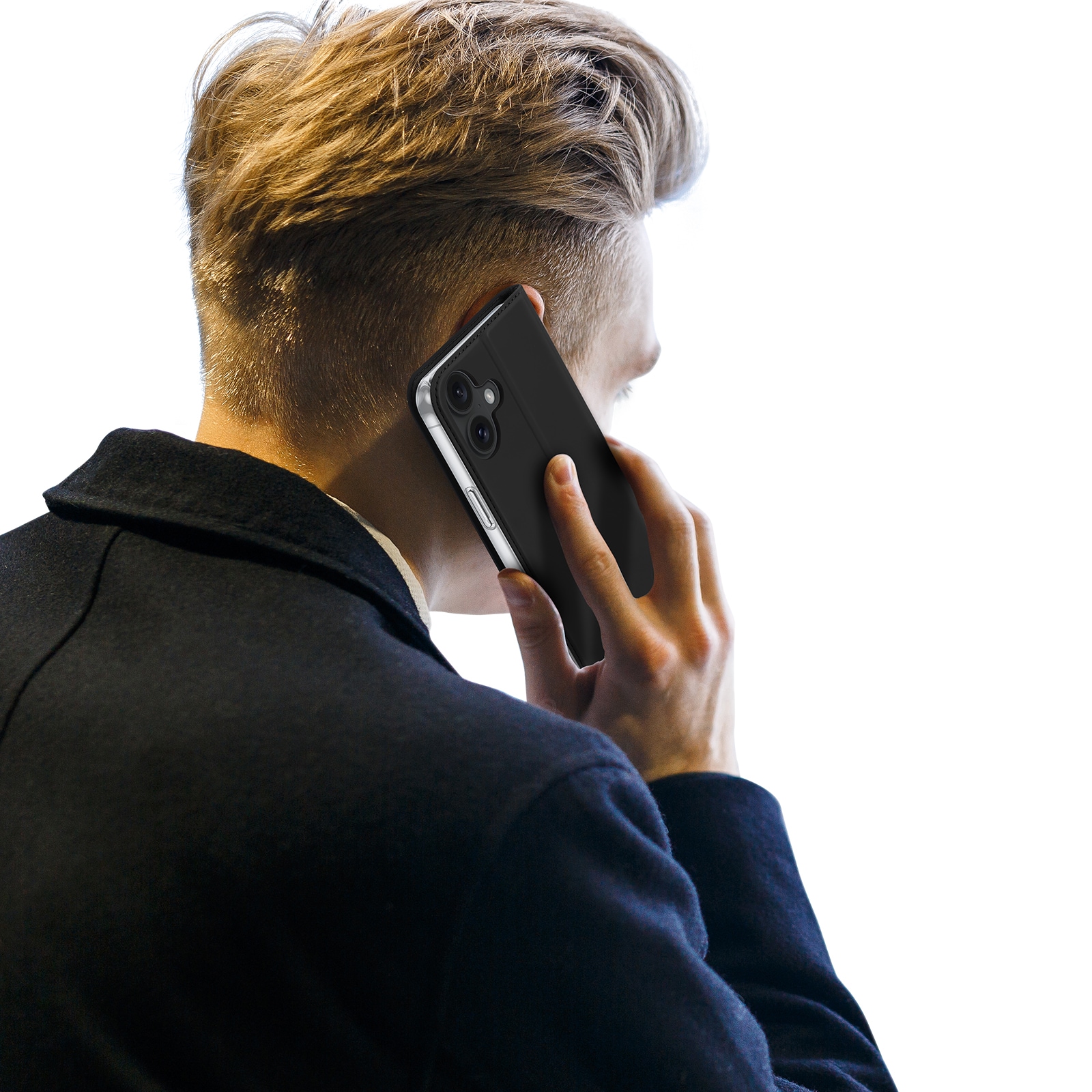 Dux Ducis Skin Pro iPhone 16 Plus-etui med flip og kortplads - Sort