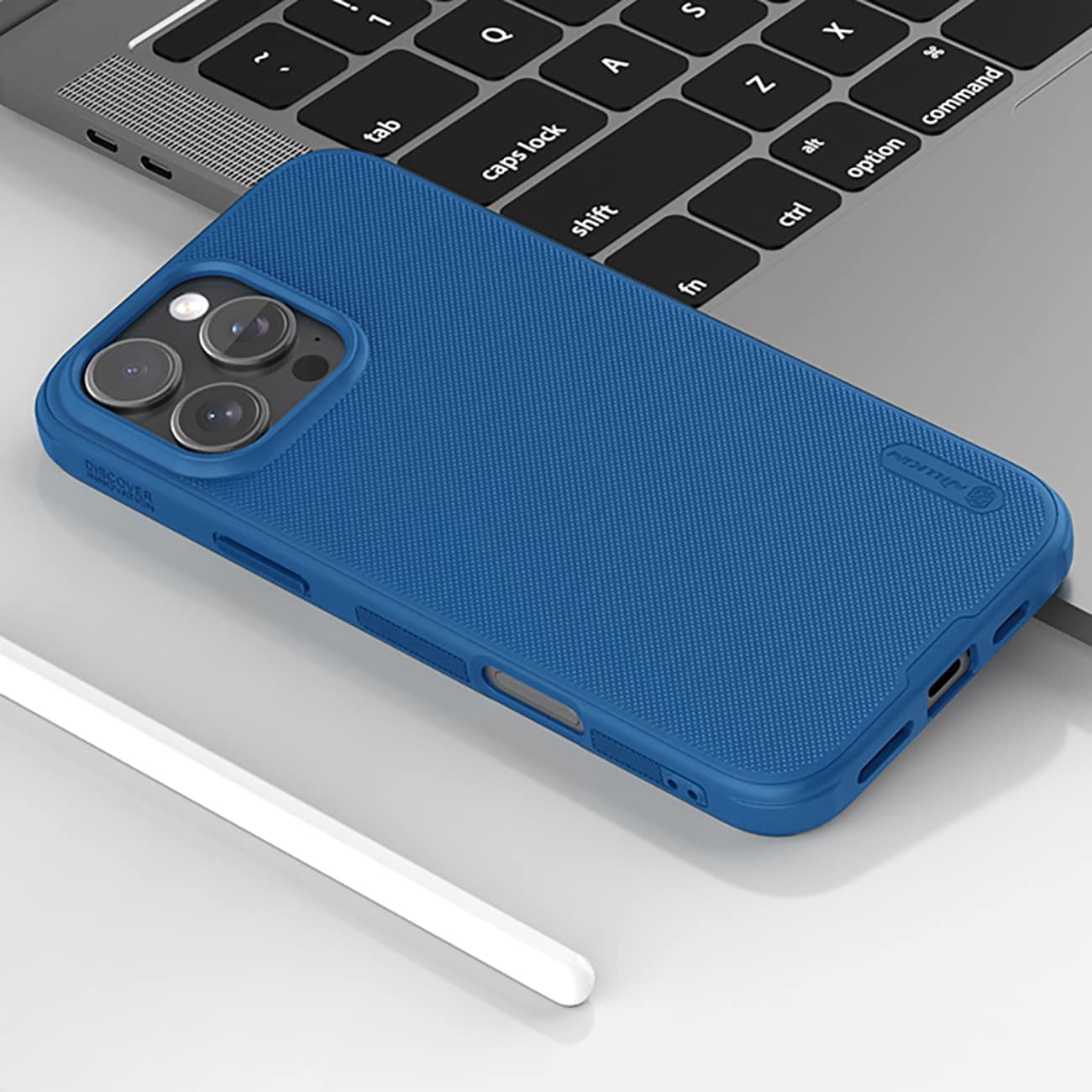 Nillkin Super Frosted Shield Pro-etui til iPhone 16 Pro - blå