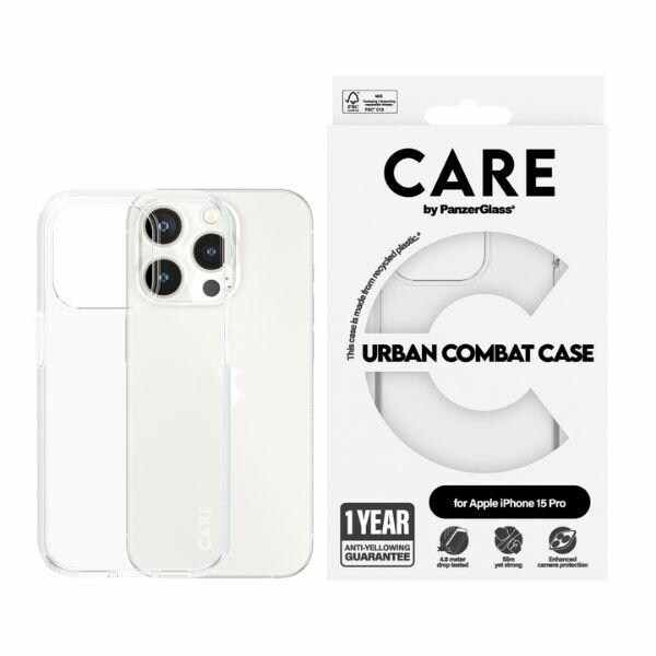CARE by PanzerGlass Urban Combat-fodral för iPhone 15 Pro - Klar