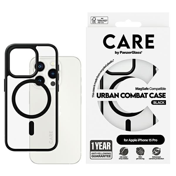 CARE by PanzerGlass Urban Combat Case MagSafe för iPhone 15 Pro - Svart
