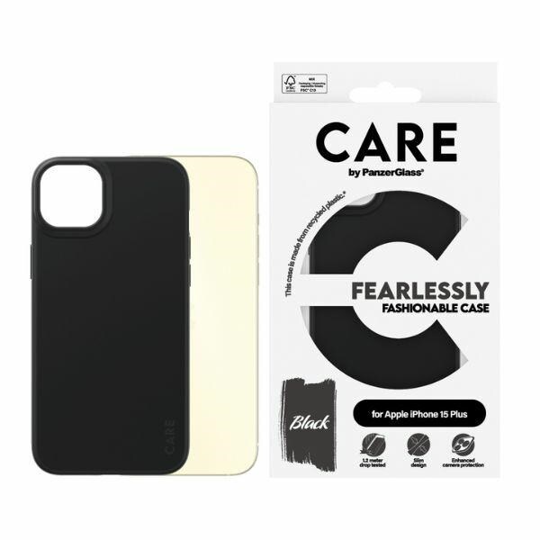 CARE by PanzerGlass Fearlessly Fashionable Fodral för iPhone 15 Plus - Svart