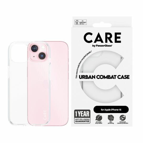 CARE av PanzerGlass Urban Combat Fodral för iPhone 15 - transparent