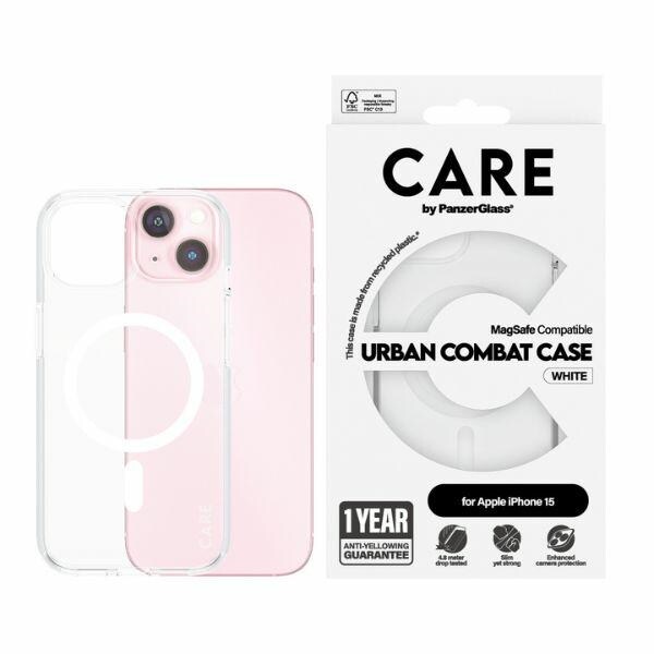 CARE by PanzerGlass Urban Combat Case MagSafe för iPhone 15 - Vit