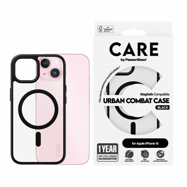 CARE by PanzerGlass Urban Combat Case MagSafe för iPhone 15 - Svart