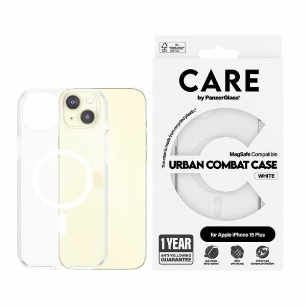 CARE by PanzerGlass Urban Combat Case MagSafe för iPhone 15 Plus - Vit