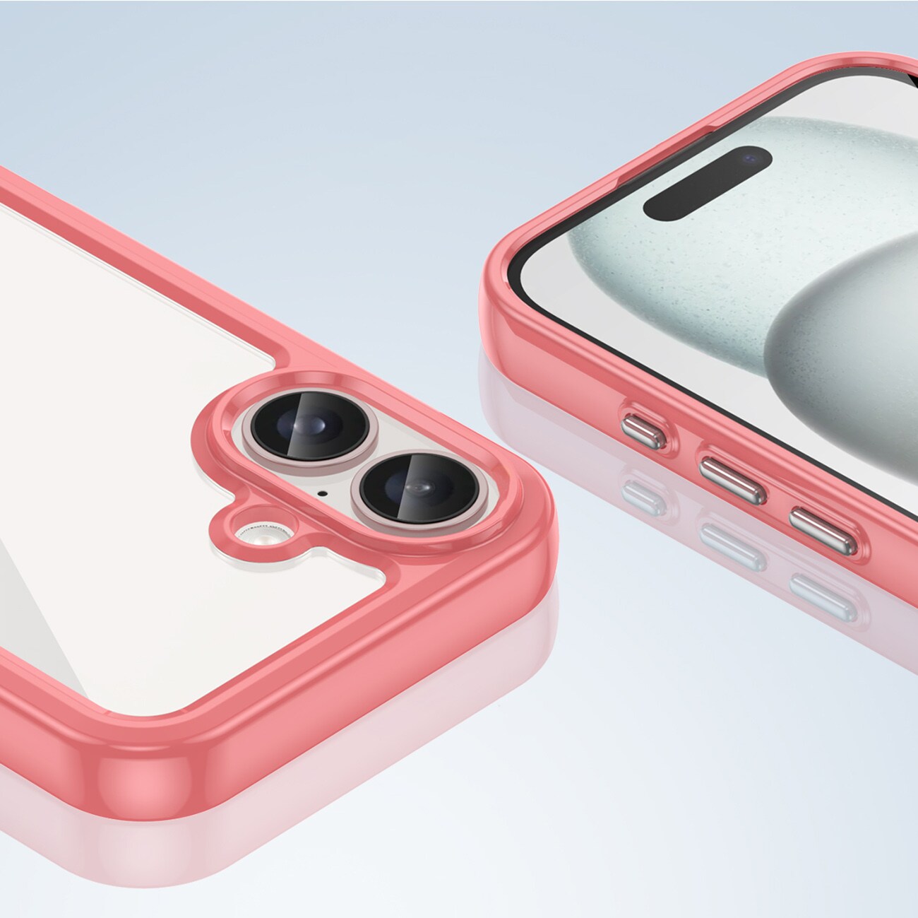 Outer Space-etui med geleramme til iPhone 16 Plus - Rød