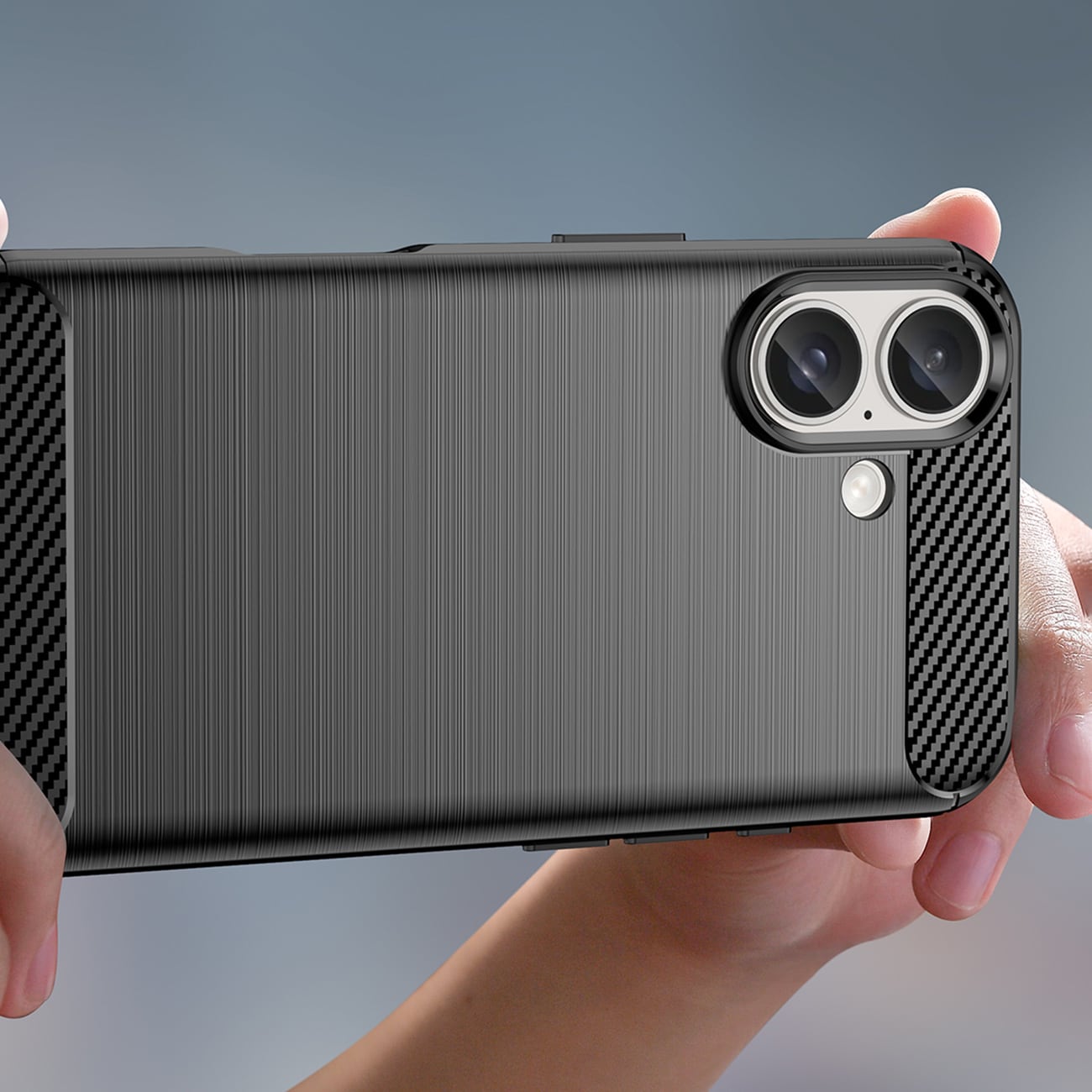 Carbon Case til iPhone 16 Plus Silikone-etui - Sort