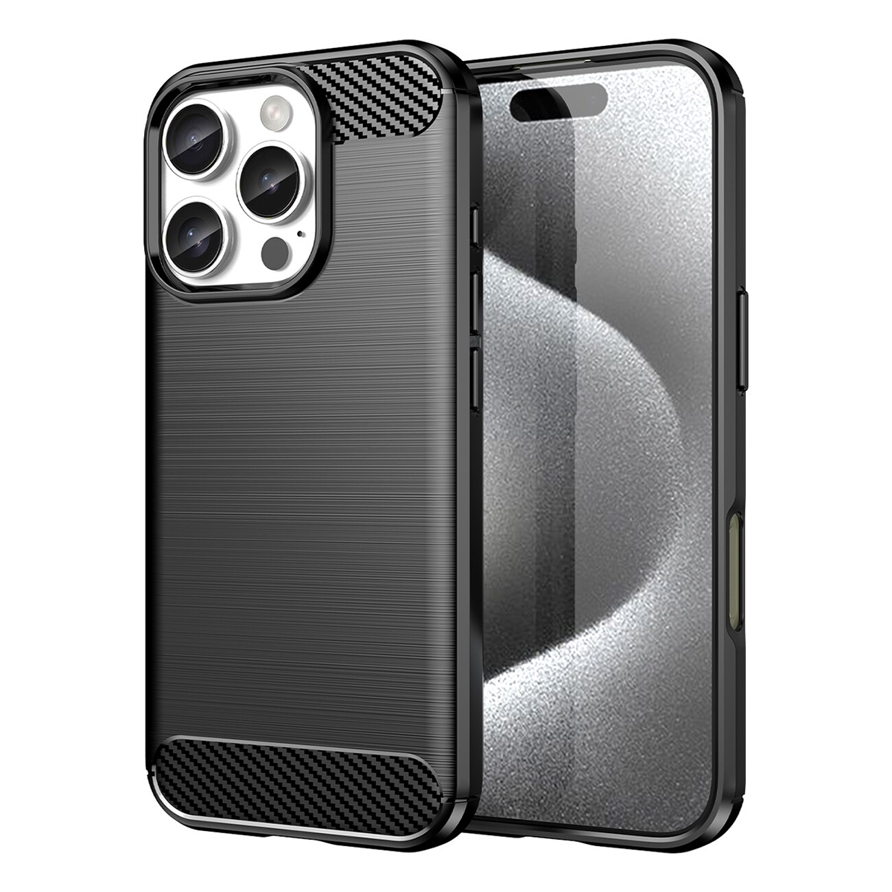 Carbon-etui til iPhone 16 Pro - sort