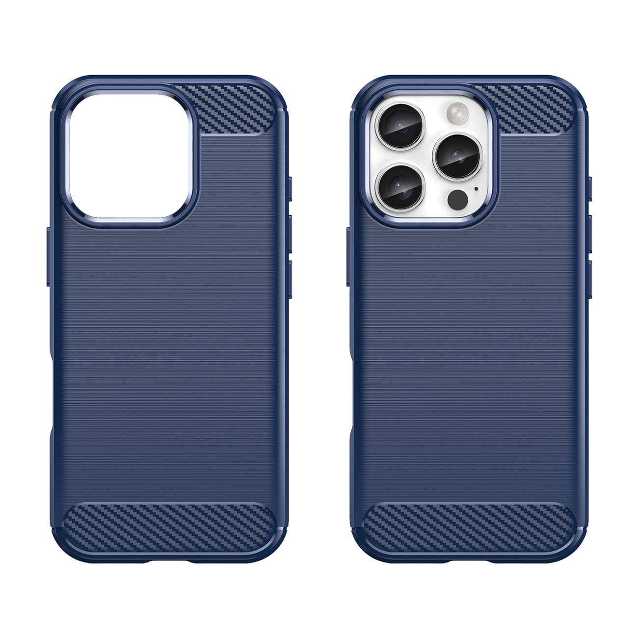 Carbon Case til iPhone 16 Pro Max Silikone-etui - Blå
