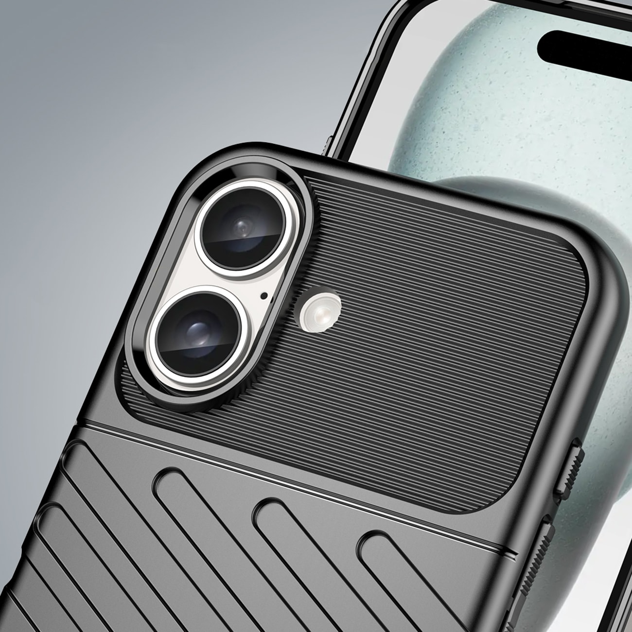 Thunder Case til iPhone 16 Plus Silikoneetui - Sort