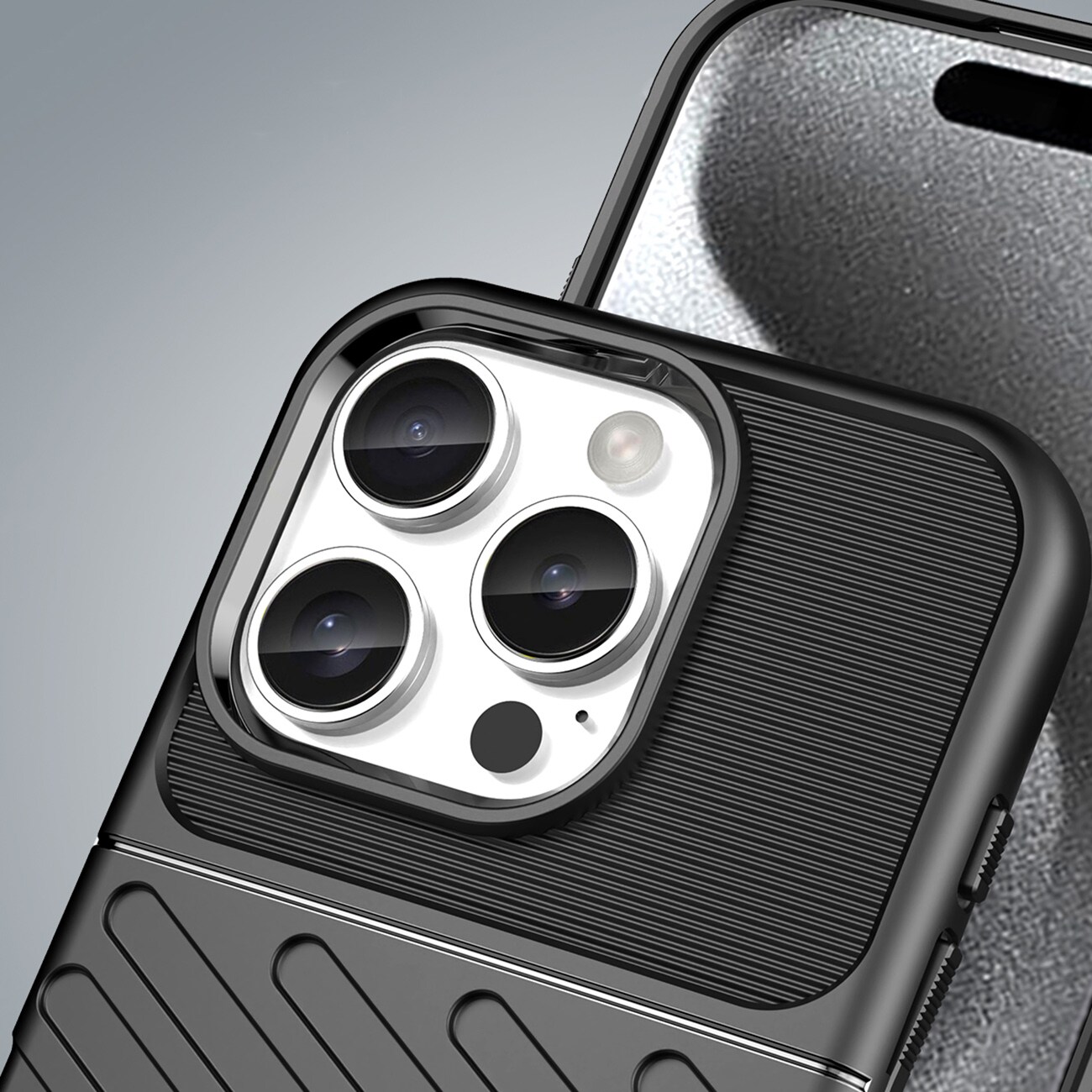 Thunder Case til iPhone 16 Pro silikoneetui - sort