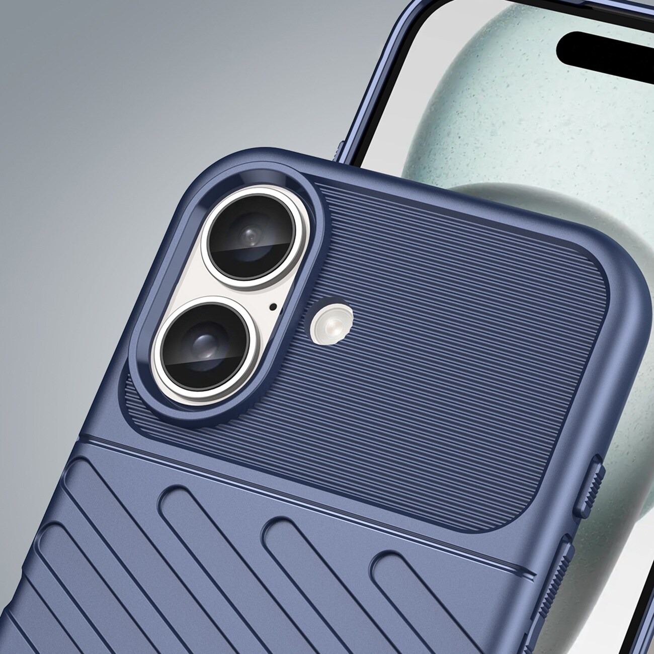 Thunder Case til iPhone 16 Silikoneetui - Blå