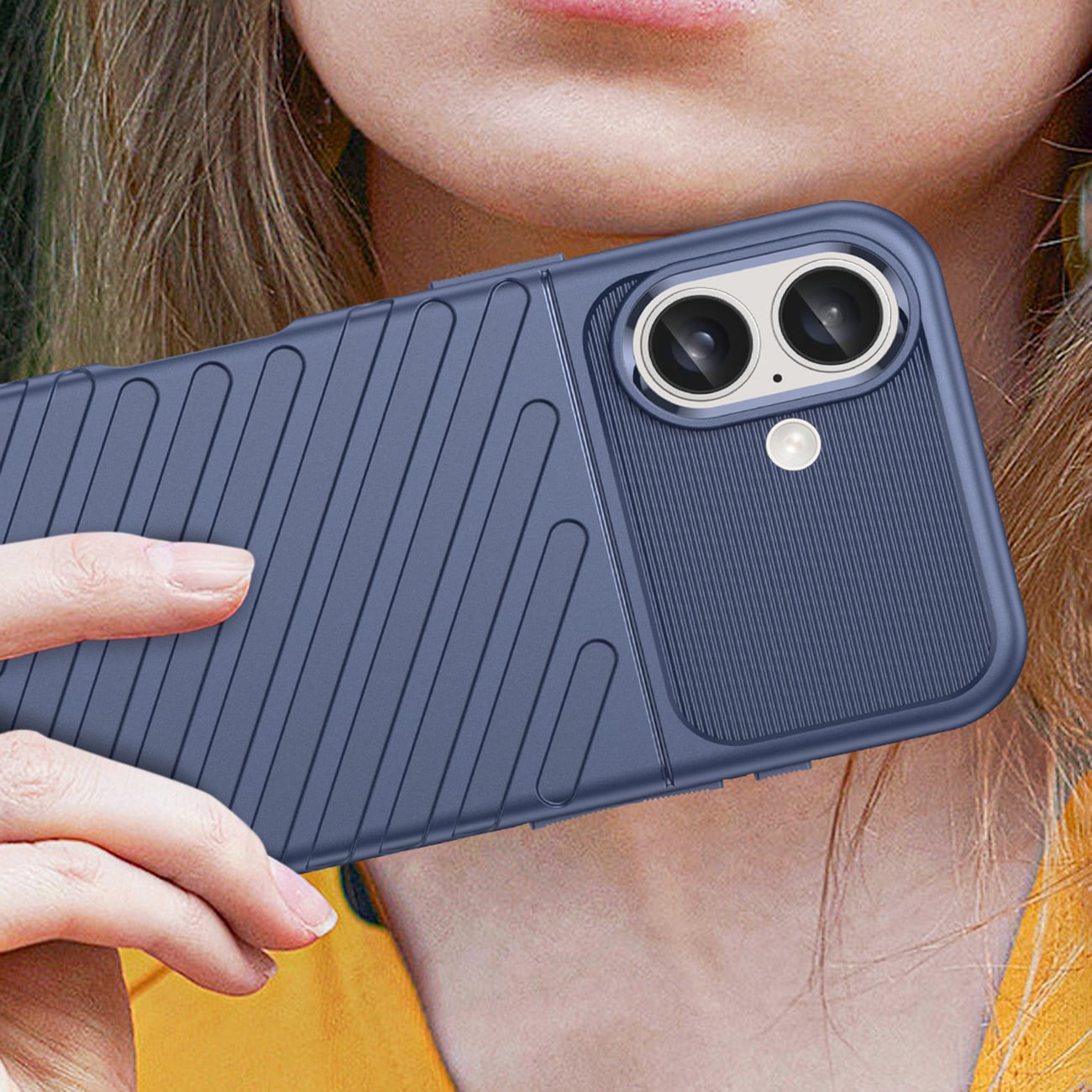 Thunder Case til iPhone 16 Plus Silikone-etui - Blå