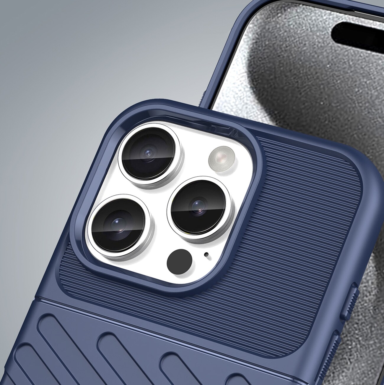 Thunder Case til iPhone 16 Pro Max Silikoneetui - Blå