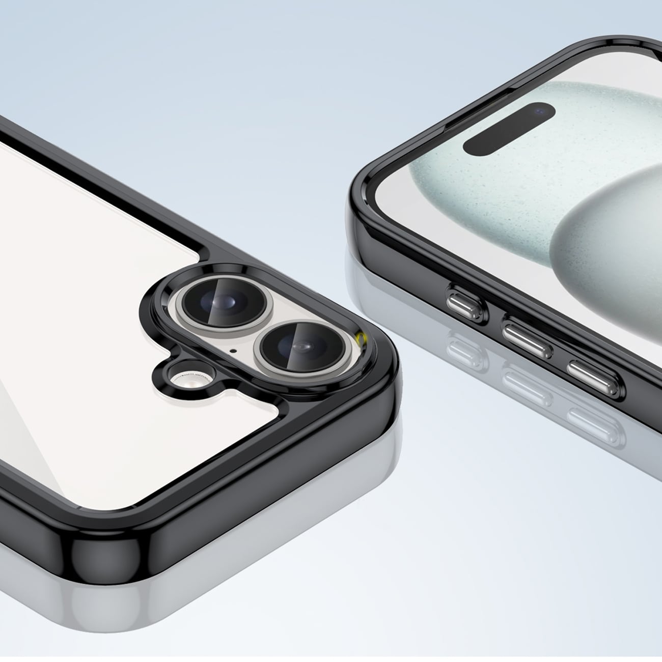 Outer Space-etui med geleramme til iPhone 16 - Sort