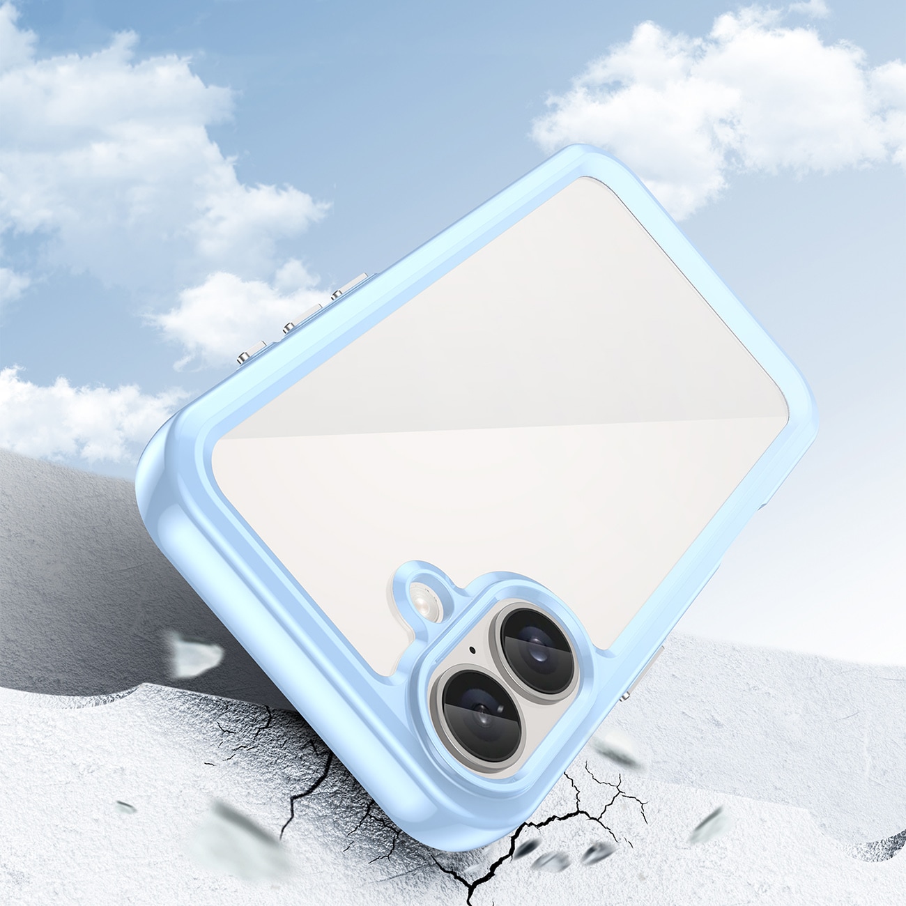 Outer Space-etui med geleramme til iPhone 16 - Blå
