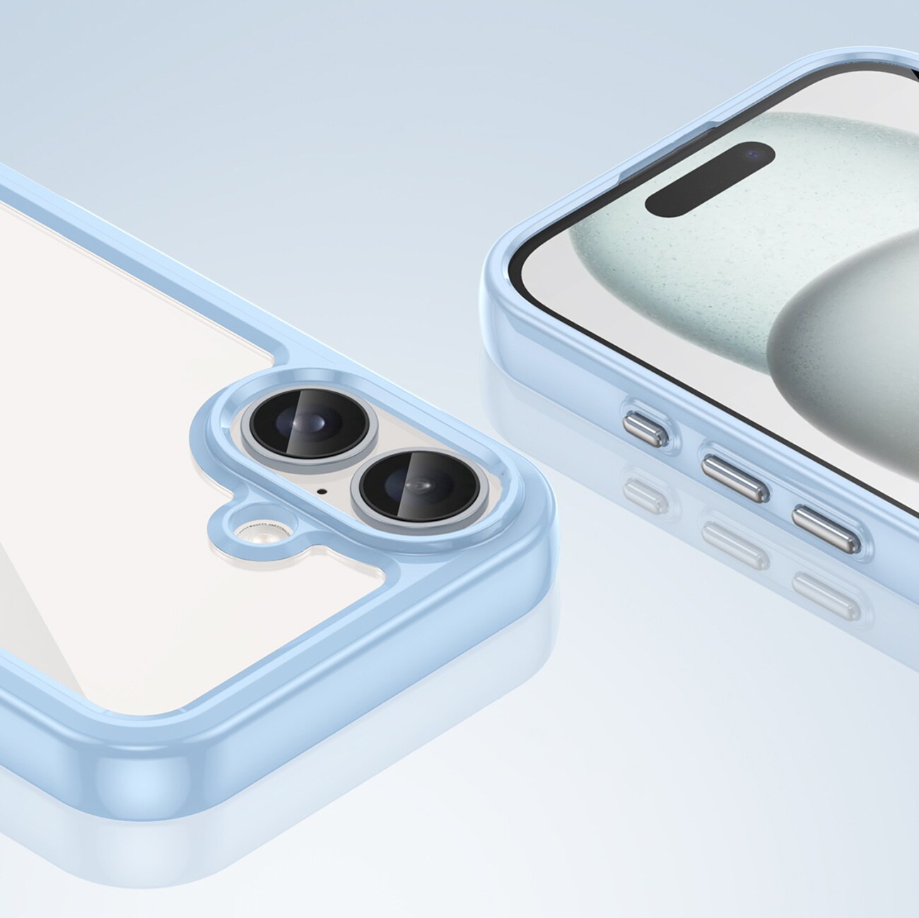 Outer Space-etui med geleramme til iPhone 16 - Blå