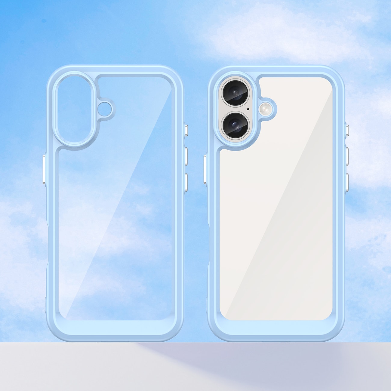 Outer Space-etui med geleramme til iPhone 16 - Blå
