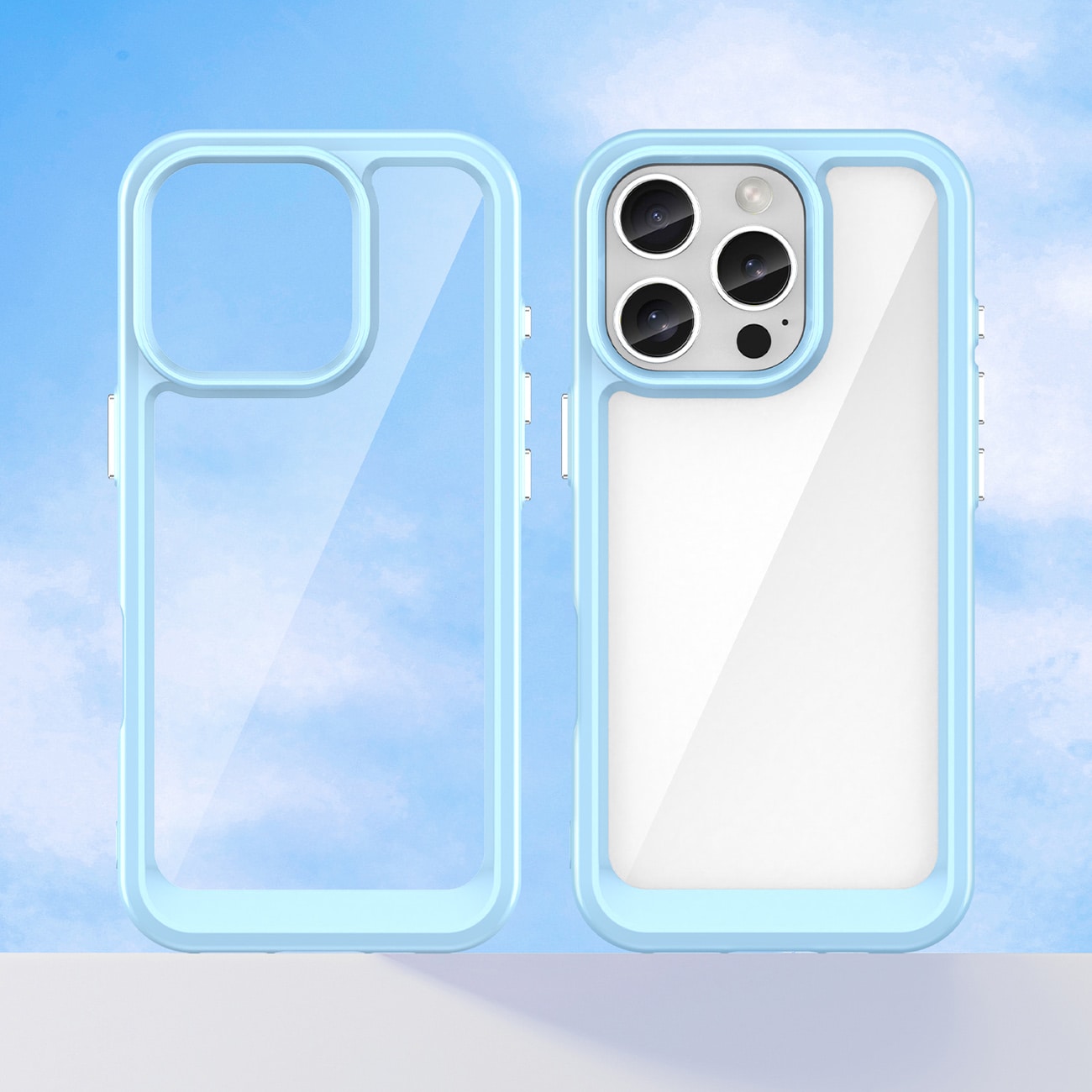 Outer Space-etui med geleramme til iPhone 16 Pro - Blå