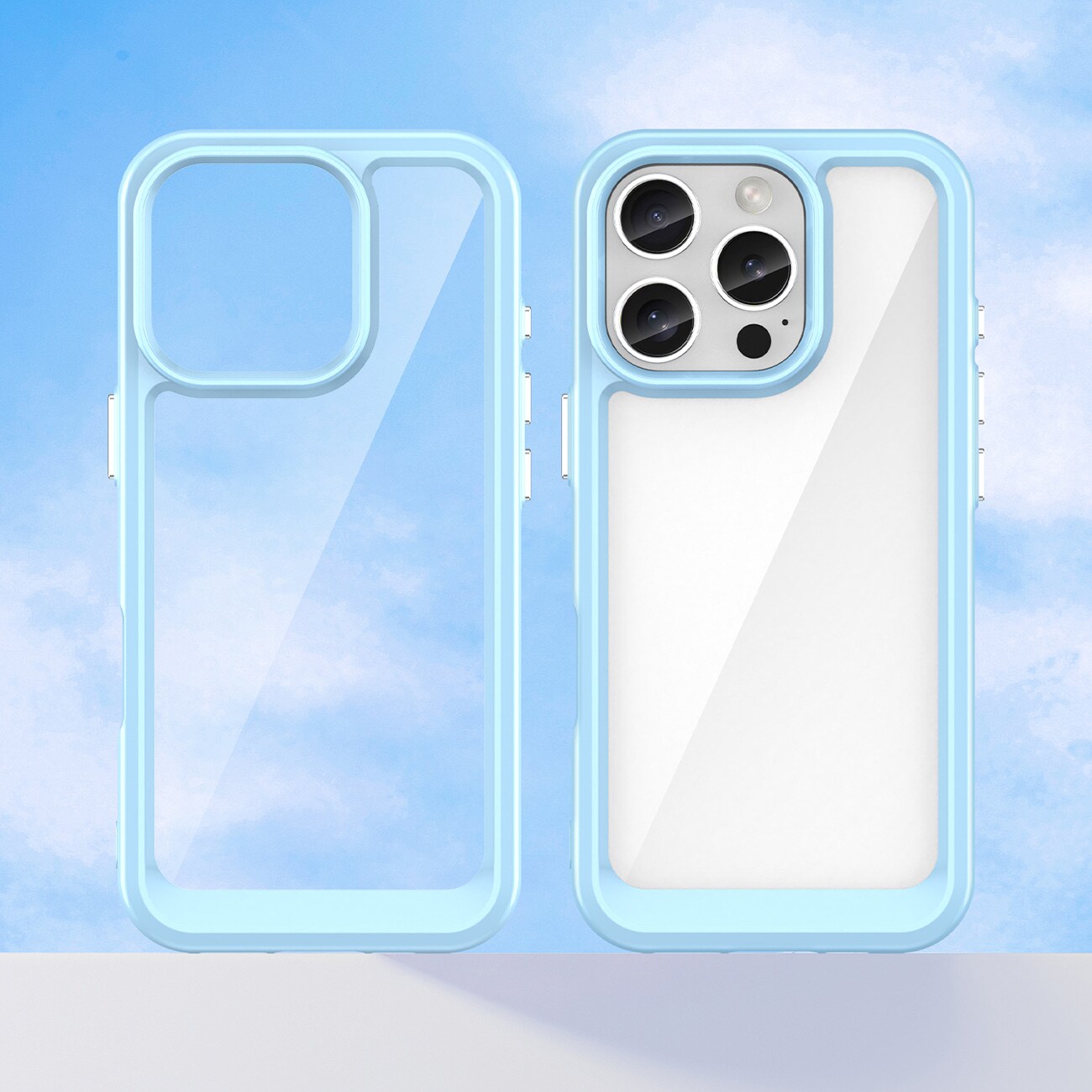 Outer Space-etui med geleramme til iPhone 16 Pro Max - Blå