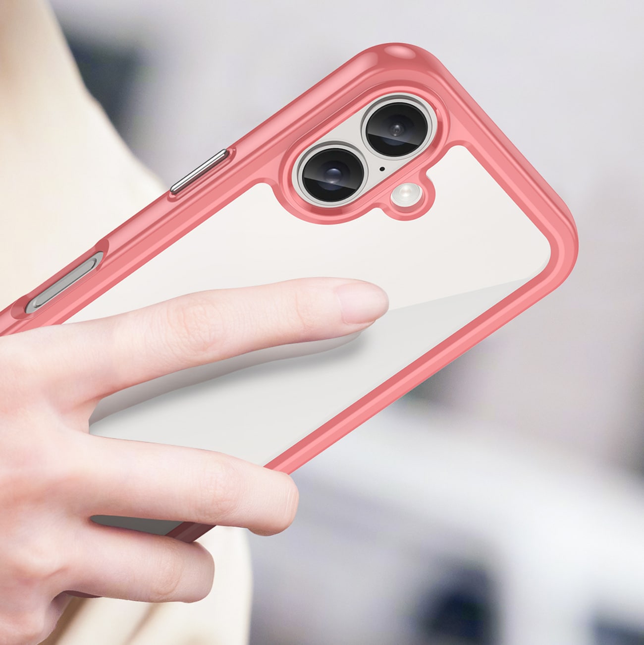 Outer Space-etui med geleramme til iPhone 16 - Rød