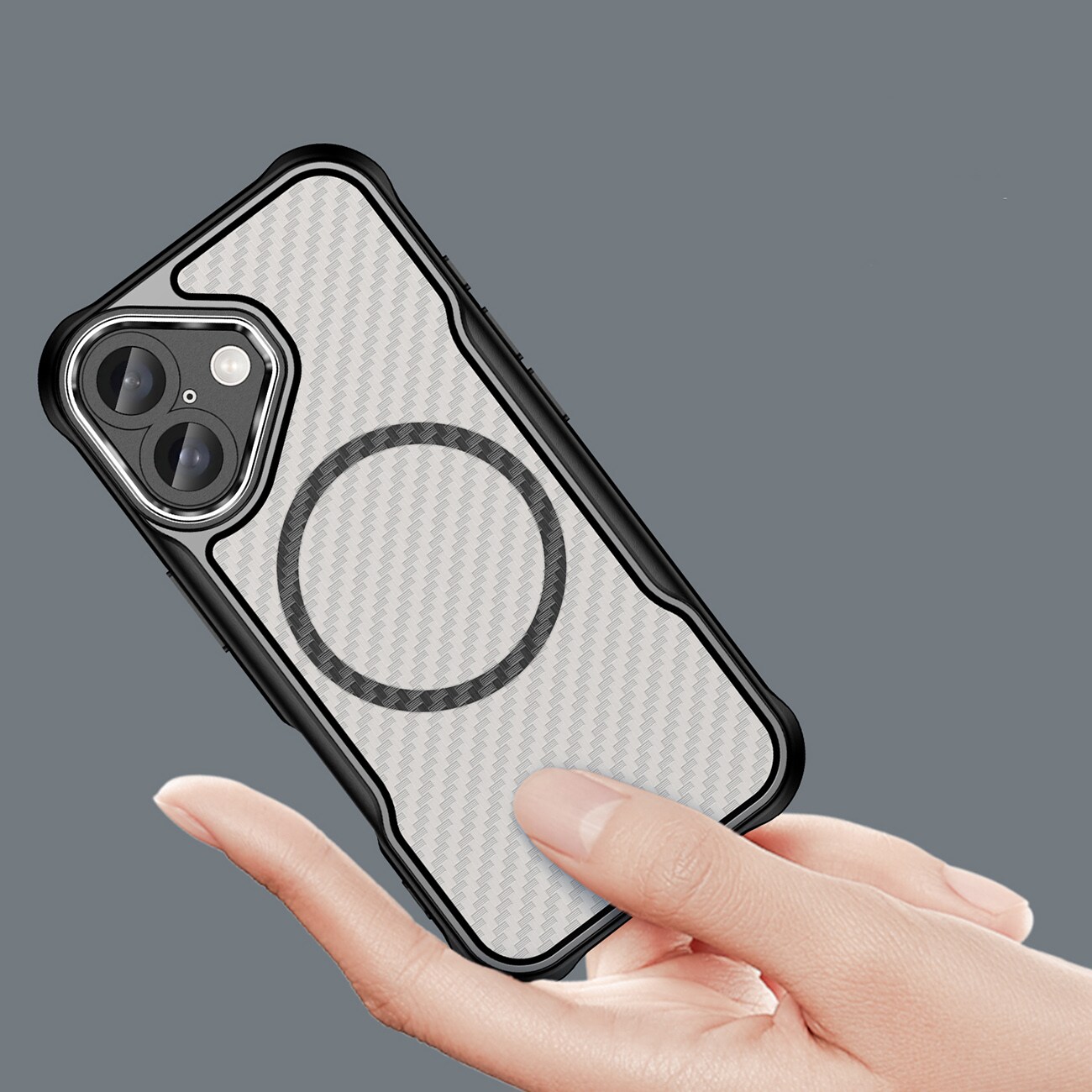 Leading Series MagSafe silikoneetui til iPhone 16 Plus - Sort