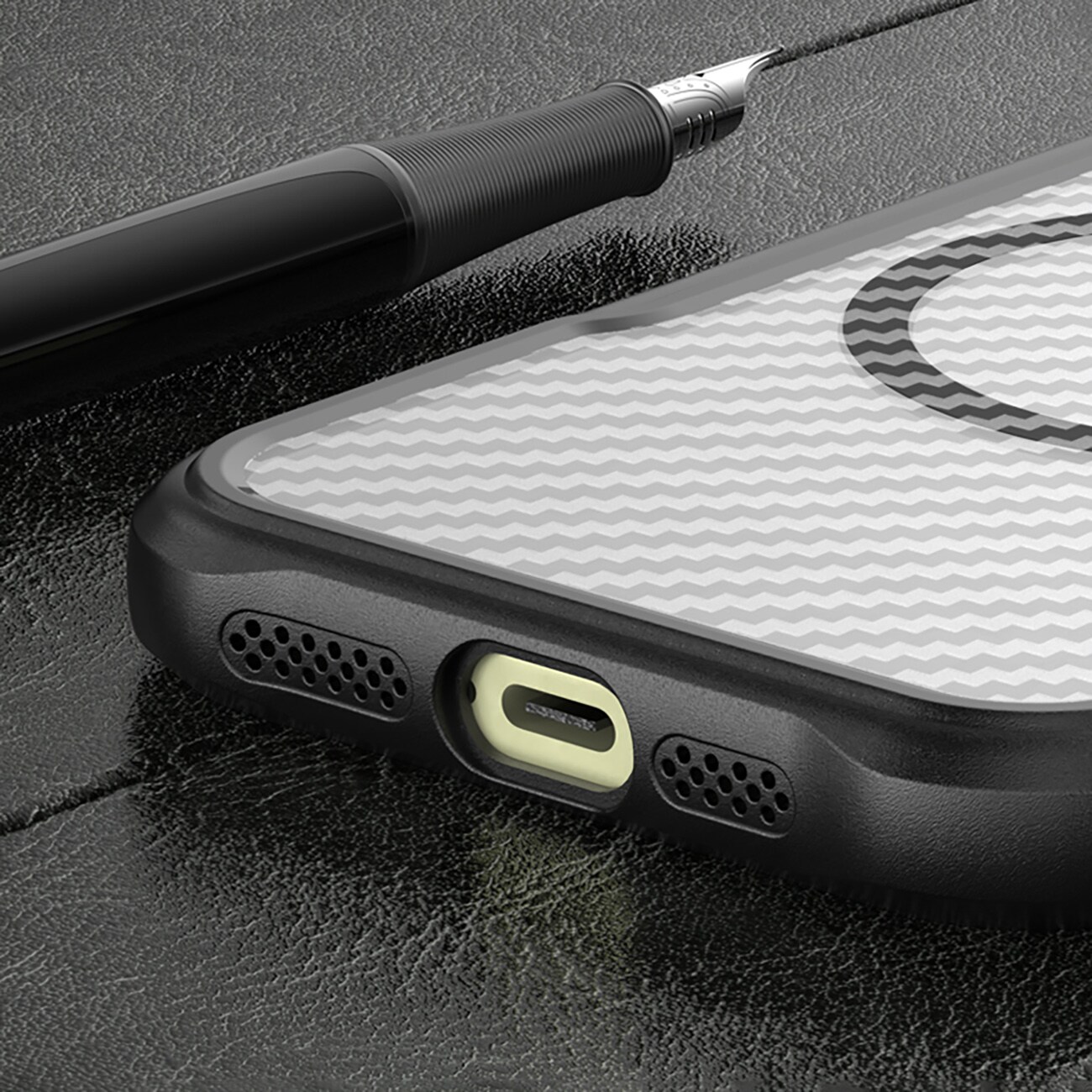 Leading Series MagSafe silikoneetui til iPhone 16 Pro - Sort