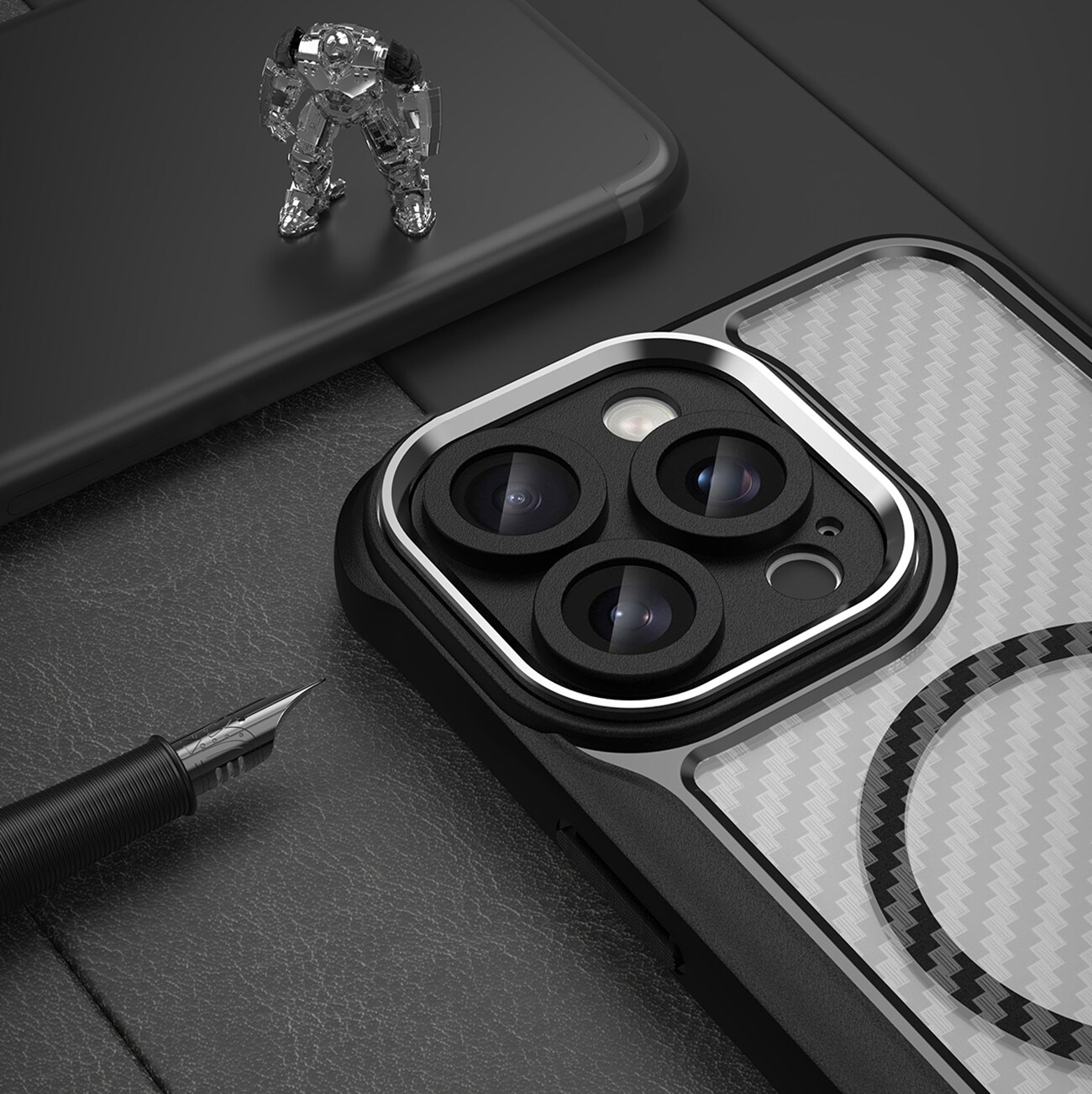 Leading Series MagSafe silikoneetui til iPhone 16 Pro - Sort