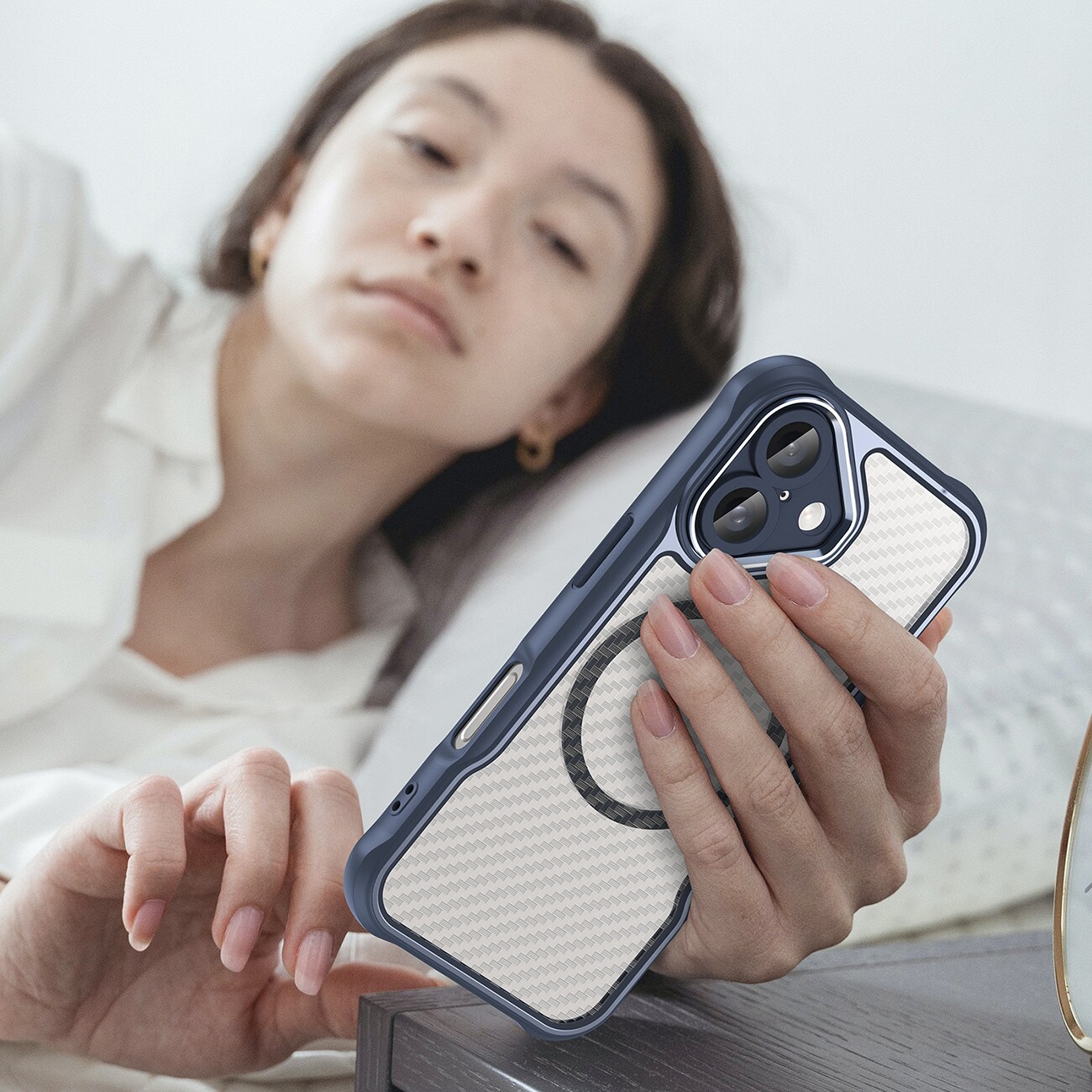 Leading Series MagSafe silikoneetui til iPhone 16 Plus - Blå