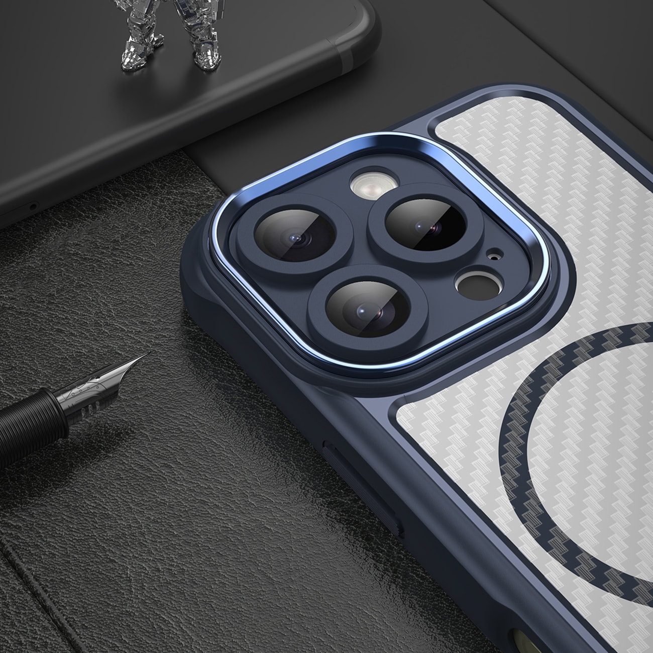 Leading Series MagSafe silikoneetui til iPhone 16 Pro - Blå