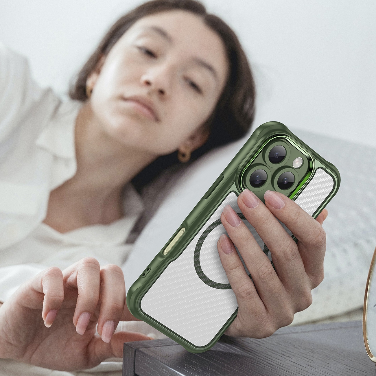 Leading Series MagSafe silikoneetui til iPhone 16 Pro Max - Grøn