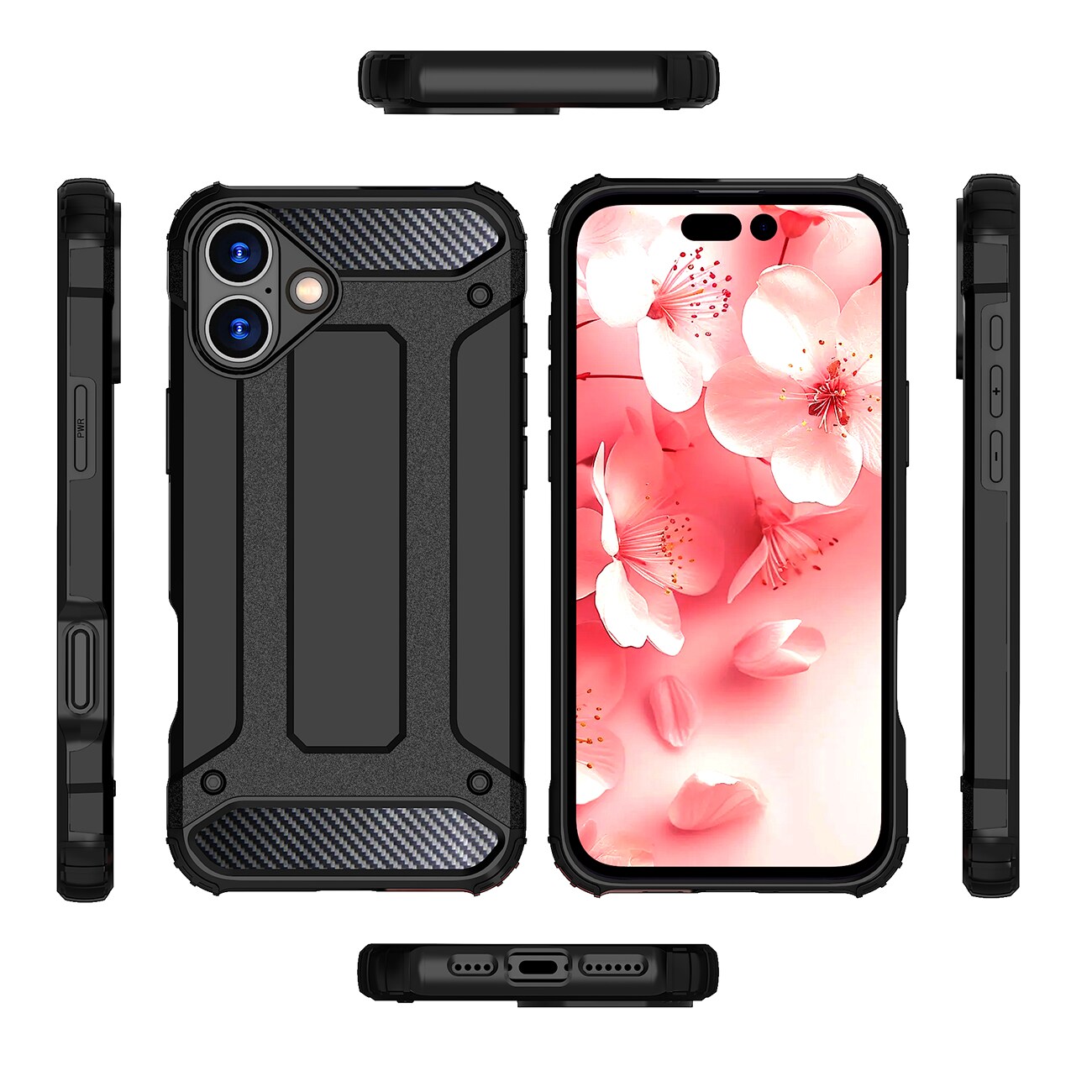 Hybrid Armor iPhone 16 Fodral - Svart
