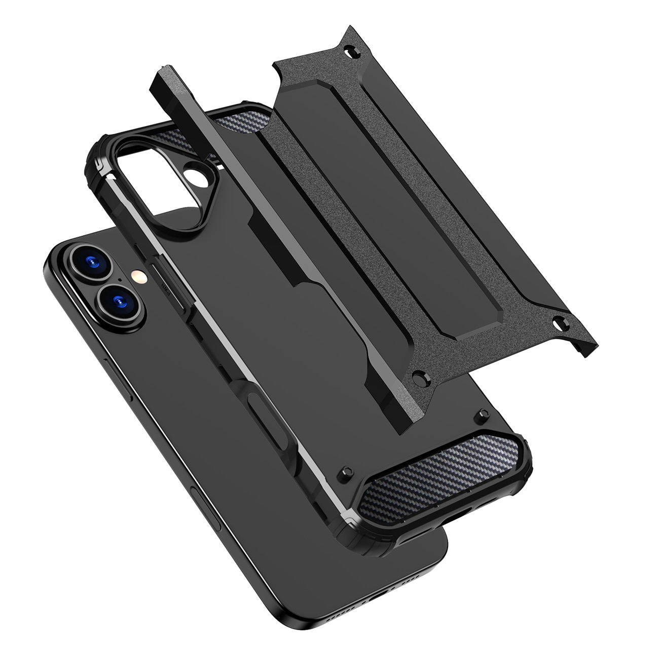 Hybrid Armor iPhone 16 Plus-etui - sort