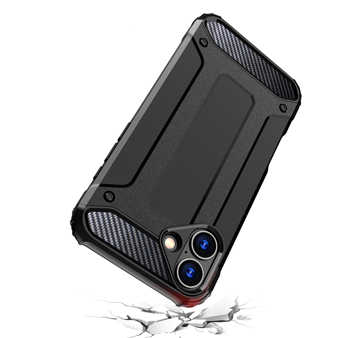 Hybrid Armor iPhone 16 Plus-etui - sort