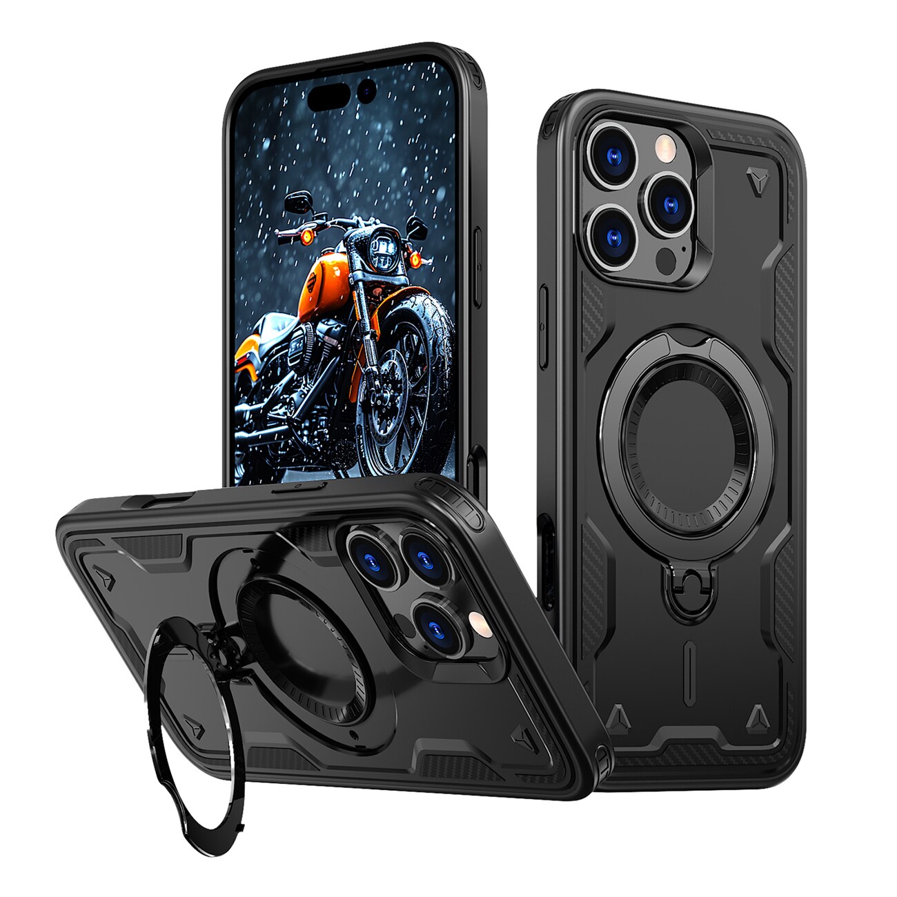 Hybrid Armor Trendy Etui med MagSafe til iPhone 16 Pro - Sort