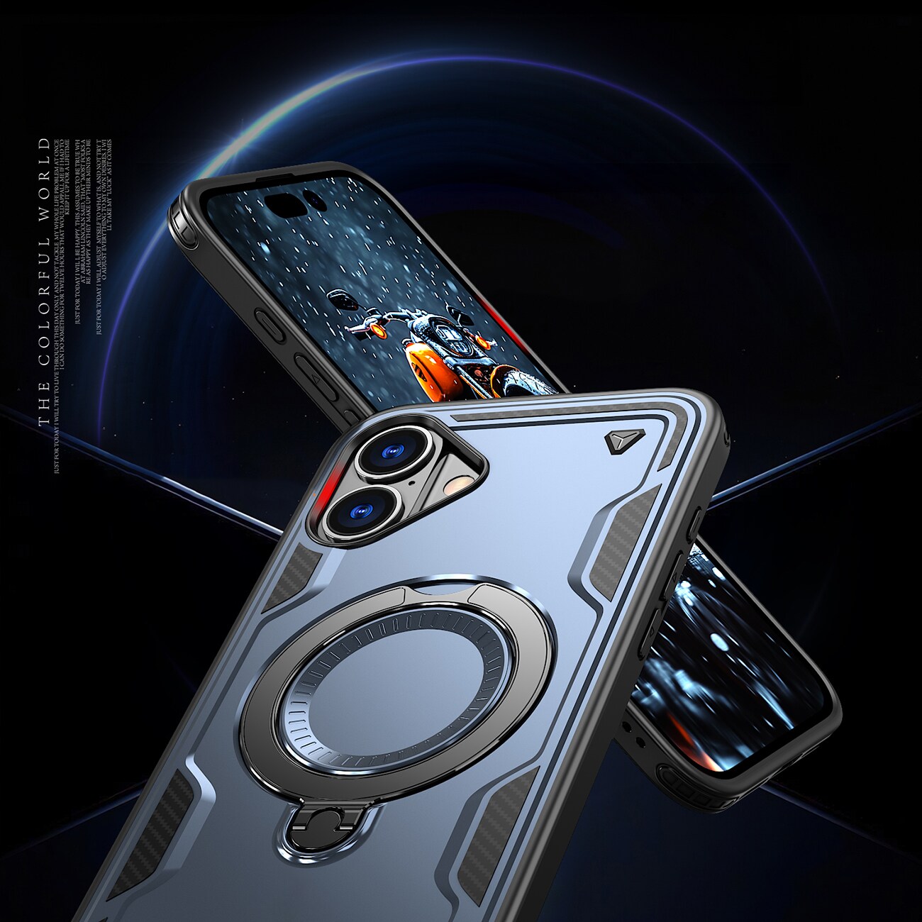 Hybrid Armor Trendy-etui med MagSafe til iPhone 16 - Blå