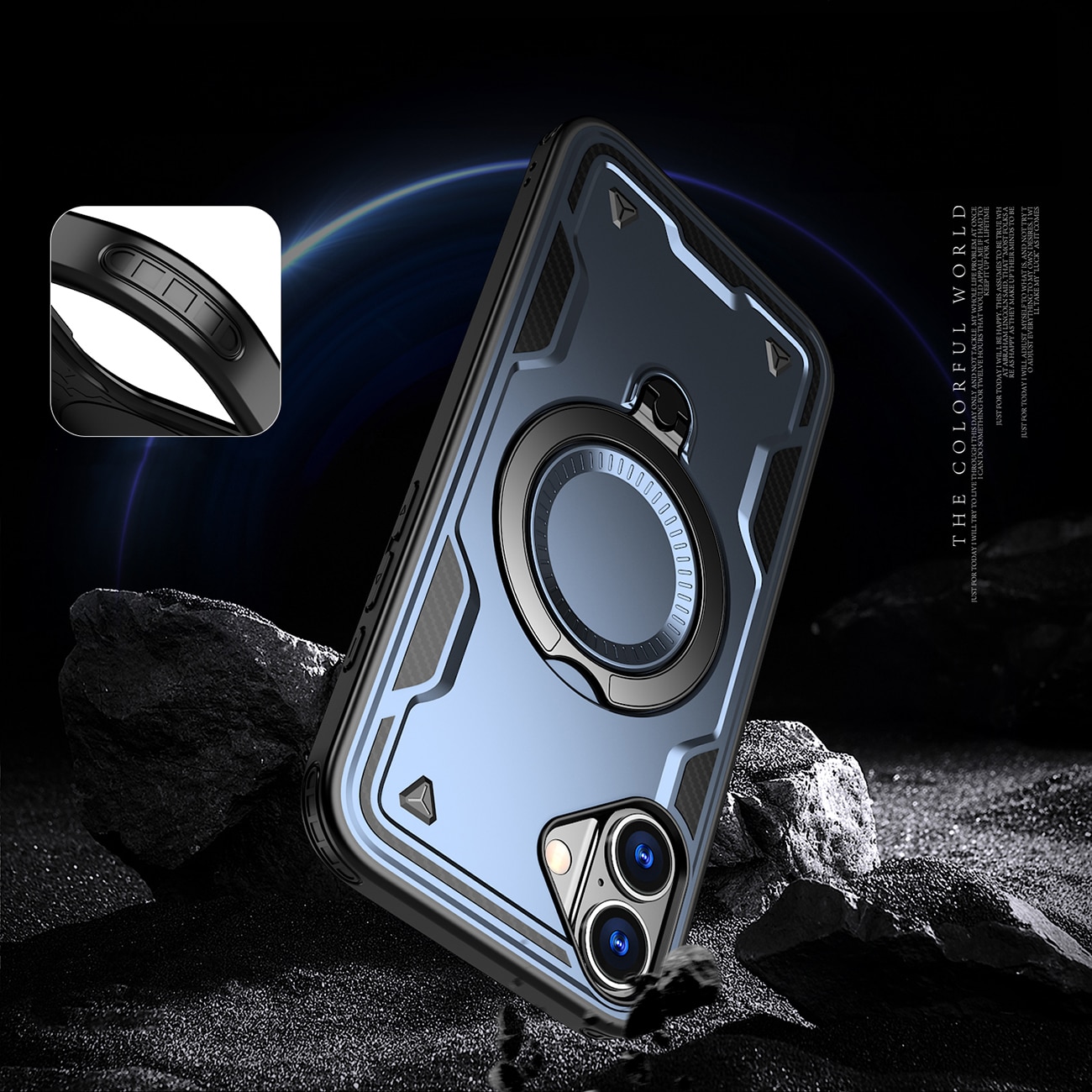 Hybrid Armor Trendy Etui med MagSafe til iPhone 16 Plus - Blå
