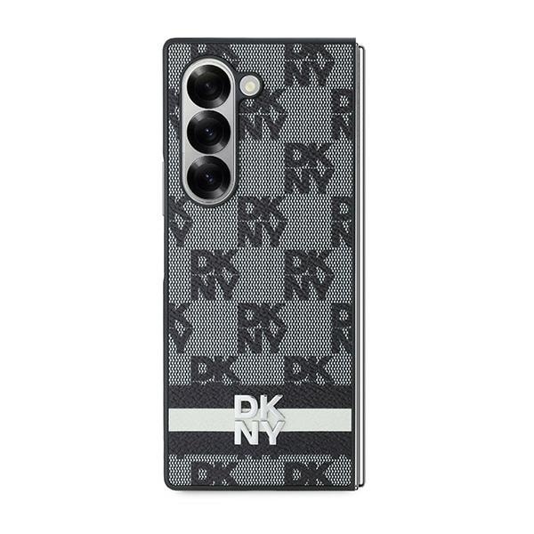 DKNY Checkered Pattern Printed Stripes fodral för Samsung Galaxy Z Fold 6 - svart