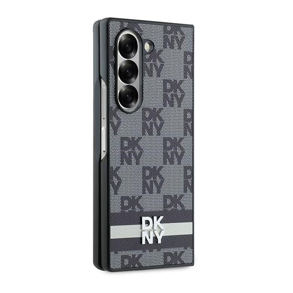 DKNY Checkered Pattern Printed Stripes fodral för Samsung Galaxy Z Fold 6 - svart
