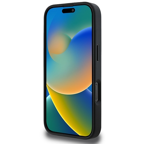 DKNY Fodral med rutigt mönster och tryckta ränder för iPhone 16 Pro - Svart