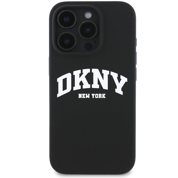 DKNY MagSafe-fodral i silikon med vit tryckt logotyp för iPhone 16 Pro Max - Svart