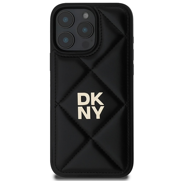 DKNY Quiltad Stack Logo iPhone 16 Pro-fodral - Svart