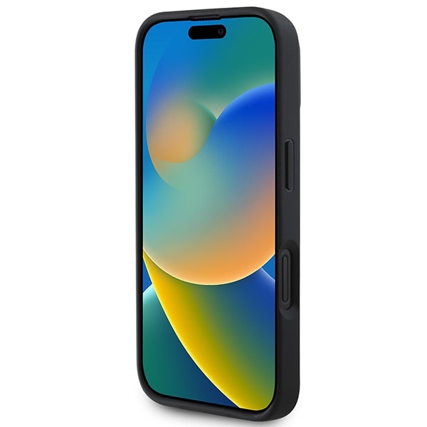 DKNY Rutigt mönster & tryckta ränder iPhone 16 Fodral - Svart