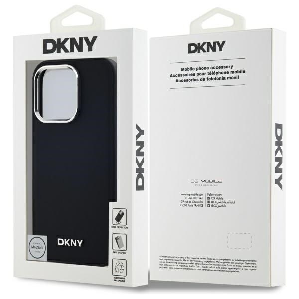 DKNY MagSafe iPhone 14 Pro-fodral med slät logotyp - svart