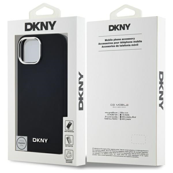 DKNY MagSafe iPhone 14 Fodral med slät logotyp - Svart