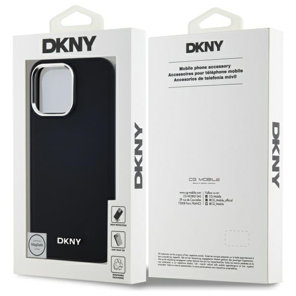 DKNY MagSafe iPhone 14 Pro Max-fodral med slät logotyp - svart